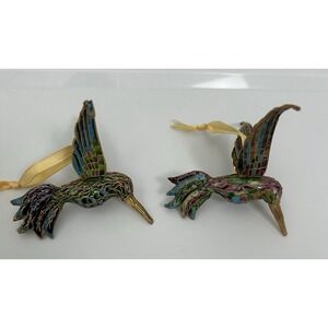 Hummingbird Enameled Cloisonne HangingOrnament  Vintage Colorful Figurines